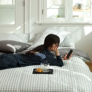 플로라 [신상특가] 코지체크 60수 아사 차렵이불 패드세트 Q