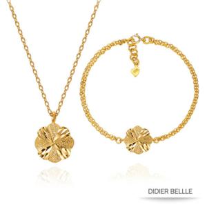 디디에벨라 한돈 순금 클로버 목걸이,팔찌세트 7.5g