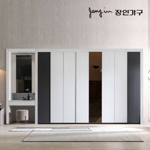 장인가구 단테 모던 미러 화장대 파우더 붙박이장 270cm