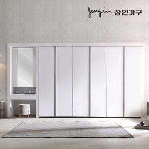 장인가구 아이브 파인 매트 여닫이 파우더 붙박이장 5CM