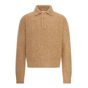 아미 알파카 아미 롱 슬리브 폴로 스웨터 HPL405KN0021280 Brown