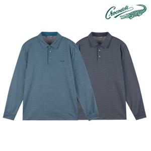 [크로커다일] 전판 패턴 카라 티셔츠 CDAA8TS3452