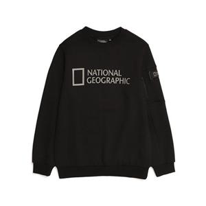 [내셔널지오그래픽 키즈] N213KSW230 재귀반사 맨투맨 CARBON BLACK