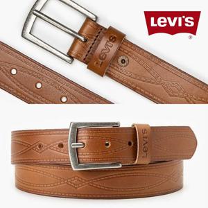 리바이스 D79720001 남자 엠보씽 루프 풀 그레인 가죽 벨트