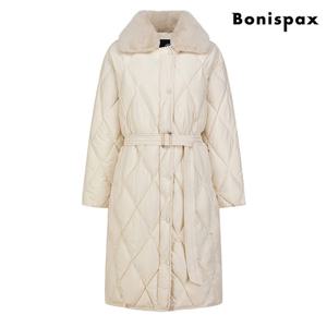 [보니스팍스(여성의류)]퀼팅 퍼 카라 스트랩 롱 패딩 점퍼 (XN4JJ008L0)