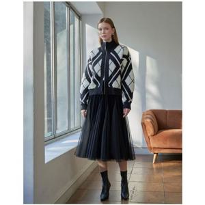 [르니앤맥코이(여성)]벨벳망사믹스 밴딩스커트 (ML03SK401FJY)