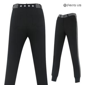 페라어스  여성 옆라인 배색 시보리조거 골프바지 APBU8187F2