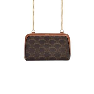 셀린느 트리오페 캔버스 체인 파우치 10E382CBX (탄)