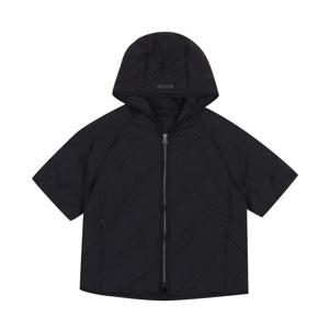 여성 골프 후드 핫멜트 반팔다운 점퍼 VLDWOA03_BK