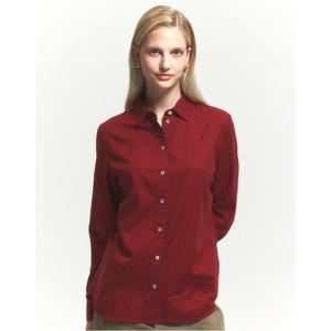 헤지스 여성 24FW 클리어런스면100% 브라운 페더트윌 긴소매 셔츠 HSSH4DC84W2