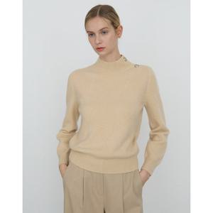 닥스 여성 24FW 클리어런스캐시미어 라이트베이지 글리터 아가일패턴 하이넥 니트 DLSW4D101I1