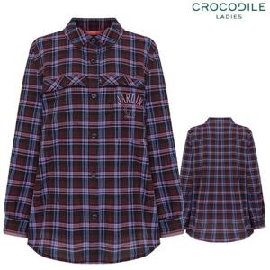 [크로커다일레이디](CLDFBL203) 포켓자수 체크 아우터형 셔츠_GN