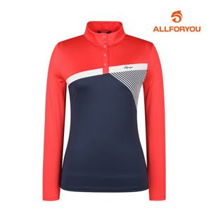 [올포유] 여성 절개 배색 하이넥 티셔츠 AWTHL2261-500