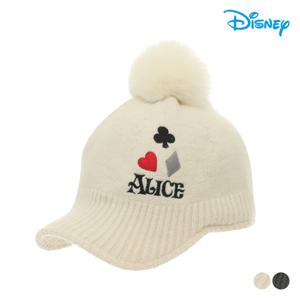 [디즈니골프]여성 아트웍 자수 퍼방울 니트 방한 모자 DN3LAC007