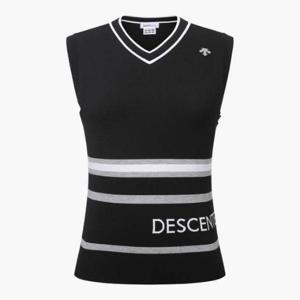 데상트골프웨어 GQC DP12WFKV21-BLKG 여성 V넥 니트 베스트 / BLKG