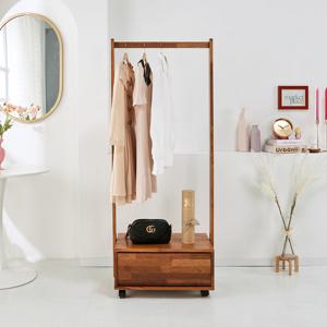 아이앤 리안 멀바우 원목 600 이동식 행거 WT