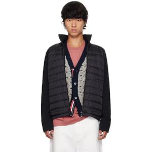 몽클레어 패딩 블랙 퀼팅 다운 가디건 242111M178003