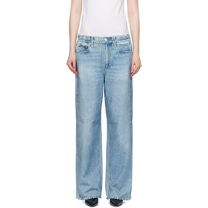 25 FW 랙앤본 여성 블루 미라마 와이드 핏 스웨트팬츠 252055F069001