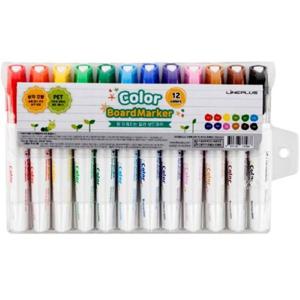 라인플러스 잘지워지는 칼라 보드마카 12색세트 삼각