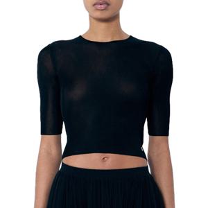 26 SS 생로랑 Cassandre 카산드레 로고 플래크 니트 반팔 탑 블랙 819910 Y75WA 1000