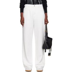 25 FW 메종마르지엘라 여성 오프 화이트 브러쉬드 스웨트 저지 슬랙스 252188F087001