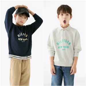 [타미힐피거칠드런TD] 그래픽 폴로 스웨트 셔츠 (T42F6KKO340BT1)