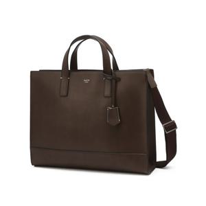[헤지스] 브라운 로고배색 가죽 서류가방 HJBA5F851W3