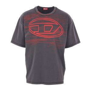 디젤 그레이 코튼 저지 오벌 D 프린트 티셔츠 A18653 0AGCA9AW