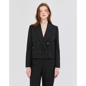 질스튜어트 뉴욕 여성 24FW 품절임박  SET UP 블랙 크롭 더블버튼 울혼방 테일러드 자켓 JSJA4D610BK