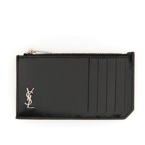 생로랑 로고 플라크 가죽 카드 지갑 629899 1JB0E1000