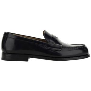 26 SS 프라다 로고 트라이앵글 25mm 슬립온 페니 로퍼 블랙 2DB201FC000055