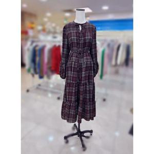 스테파니 세이브존08 체크  끈  라운드 마루 원피스 A25SO5302