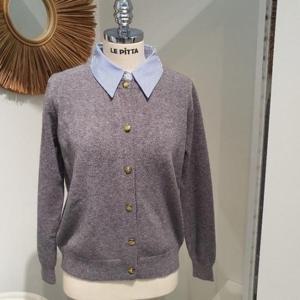 르피타 HC06 금장단추 카라 가디건(그레이) L254BKTA51