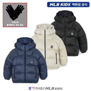 [MLB키즈US] (7ADJB0856) [플리스장갑증정] 아웃도어 에어쉘 립스탑 숏 덕다운 아동패딩 키즈패딩