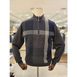 닥스 체크 반폴라 집업 니트 DLW1SWZU101-G1 (양말증정) 25년 FW