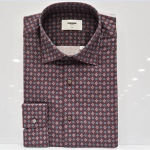 [레노마셔츠]슬림핏/긴소매/기하학 올오버 프린트 셔츠 ROFSL107
