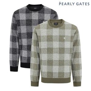 [파리게이츠]  511E4SR302 남성 블럭 체크 패턴 긴팔 니트 (사은양말증정)