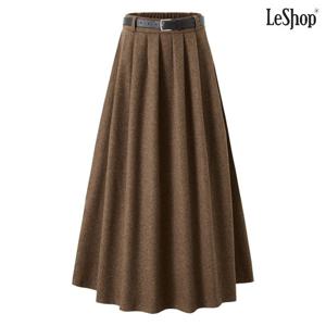 [르샵]핀턱 셔링 플레어 벨티드 롱 스커트 (DP4WH009A)