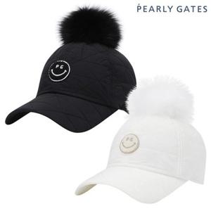 [파리게이츠] 여성 부클 스마일 폼폼이 퀼팅 볼캡  (사은품증정)