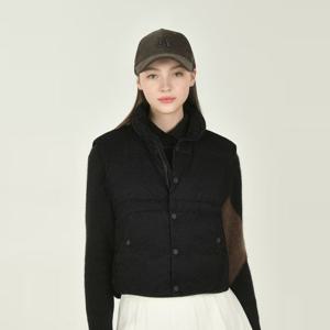 헤지스골프  블랙 여성 중량 코듀로이 다운 베스트(HWJU5D753BK)