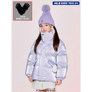 [MLB키즈US] (7FDJB1056-43LDS) [플리스장갑증정] 프리즘 걸스 하트키링 글로시 숏 덕다운 아동패딩