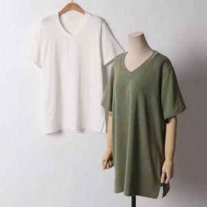 빅사이즈 506 사이드트임브이넥반팔 DOLD645