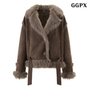 [GGPX] 퍼 카라 시어링 무스탕 긴팔 자켓 (GPDJK014D)