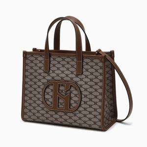 [헤지스ACC] H 레더 패치 시그니처 패턴 카키 토트 겸 숄더백 M HIBA6E118K2