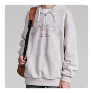 에꼴리에 HC33 유니 반집업 후드티 25D5401