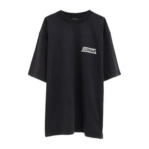 발렌시아가 로고 패치 크루넥 티셔츠 764235 TTVL61041