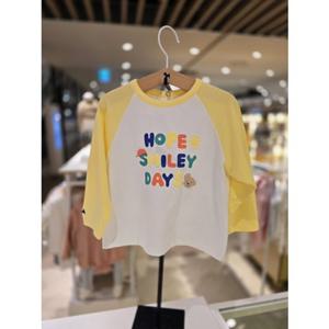 [블루독베이비] 26 SS(YE)스마일라글란 긴팔 티셔츠(4611433003)등원 간절기 백일 돌 선물 유아 조카 아가