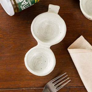 이천도자기 돌비 화이트 쌍초장기 종지 17.5cm 식기 그릇 반찬기 플레이트