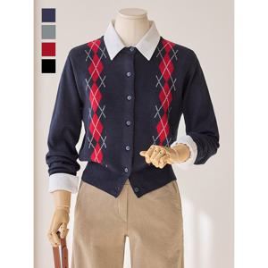 [커스텀에이블]아가일 포인트 단추가디건_T2601CD010A