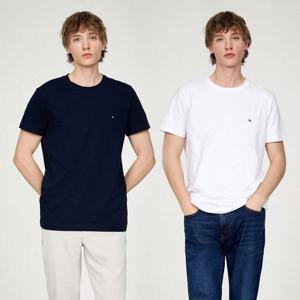 [공식][타미힐피거] 코어 스트레치 슬림 크루넥 티셔츠 2종 택1 (T12E6TPO04CMT1)